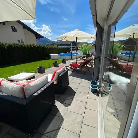 Modernes Alpenapartment mit Sauna Wintergarten und Pool Salzburg Exterior foto